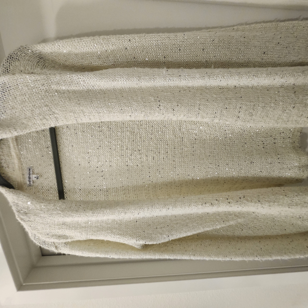 Cream Knit Cardigan with Sequins